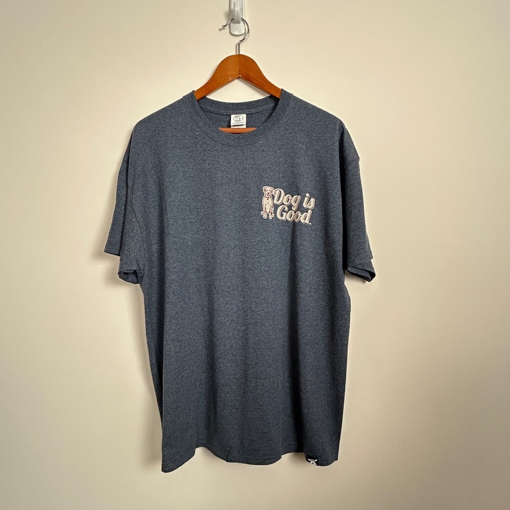 Dog Is Good Game Day T Shirt Mens XL Blue Gray Heather Football Dog Tee NWT